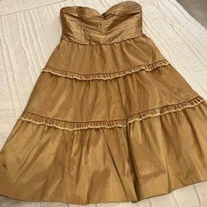 Sweetheart Strapless Gold Dress